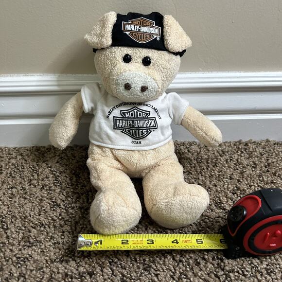 HARLEY DAVIDSON STUFFED PIG, White T Shirt - Logo, Black Bandana - Logo - 2012 - Picture 11 of 11